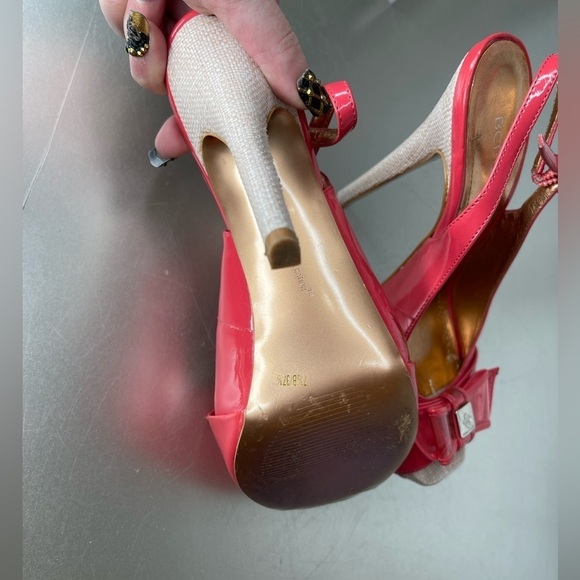 BCBGeneration Womens Patent Pink Leather Pointed Toe Stiletto Heels Size 7.5 - Picture 6 of 7